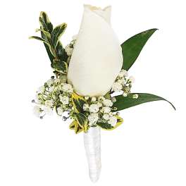 White Rose Boutonnière by BloomNation™