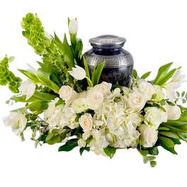 Serenity Urn Flowers Arrangement by BloomNation™ Cremation Adornment
