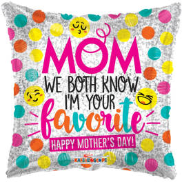 Mother's Day foil balloon with colorful polka dots and text
