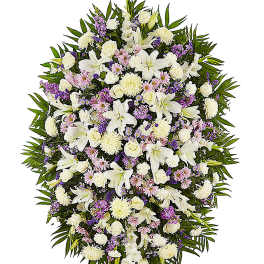 Luxury Lavender and White Funeral Standing Spray