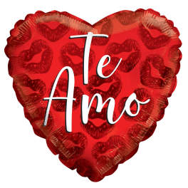Te Amo (Spanish) - Red Kisses - Balloon