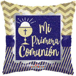 Decorative communion pillow with chalice and text