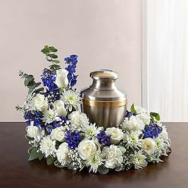 Peace Blue and White Urn
