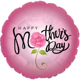 Pink Mother's Day foil balloon with a flower graphic