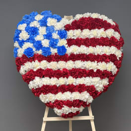 Patriotic Heart Standing Spray