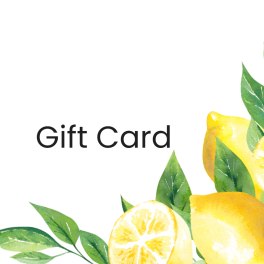 Green gift card with lemon and leaf design
