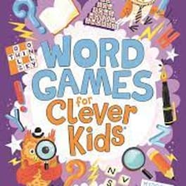 Colorful word game book cover with cartoon puzzle pieces and an owl
