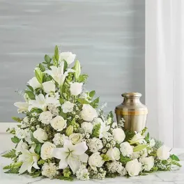 Asymetrical Cremation Arrangement- All White