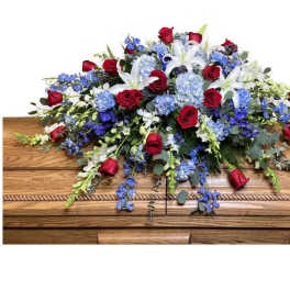 patriotic half casket cover