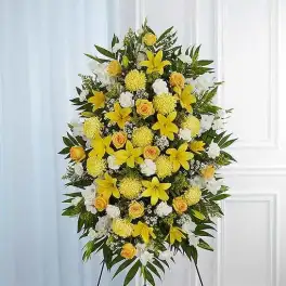 Yellow & White Sympathy Standing Spray