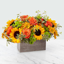 Sunflower and Rose Box Arrangement