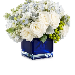 Blue Blooms Cube