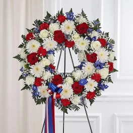 Serene Blessings™ Red, White & Blue Standing Wreath