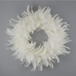 Handmade 12" Goose Coquille Feather Wreath