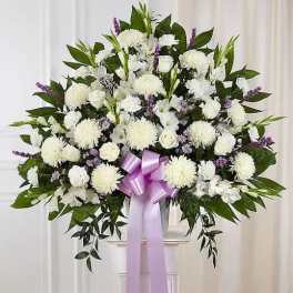 Lavender & White Standing Basket
