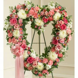 Shades of Pink Heart Wreath