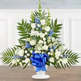 Tranquility Floor Basket Blue & White