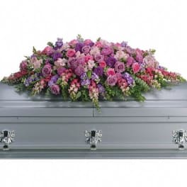 T235-2A Lavender Tribute Casket Spray