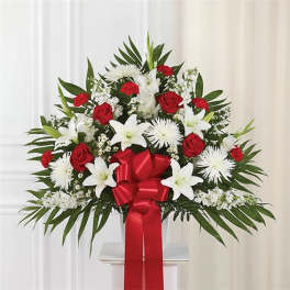 Heartfelt Sympathies™ Standing Basket- Red & White