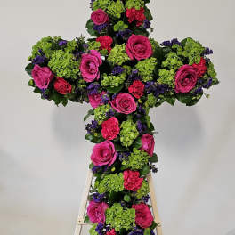 Tribute Rose Floral Cross