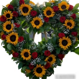 Wreath of Sunflowers & Roses
