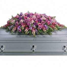 Lavender Tribute Casket Spray