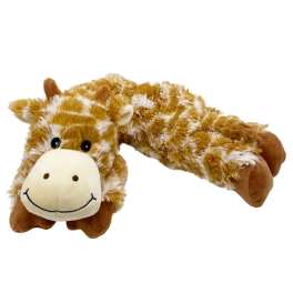 Plush giraffe toy with a smiling face