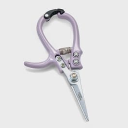 Lavender pruning shears with a spring-loaded handle