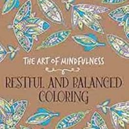 Book cover with colorful leaf patterns and the title "Restful and Balanced Coloring"