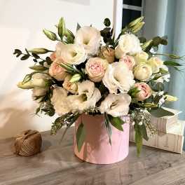 Pink Box with Lisianthus