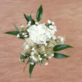 WHITE CARNATION CORSAGE