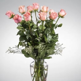 Dozen Long Stemmed Pink Roses by BloomNation™