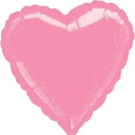 Pink heart-shaped foil balloon