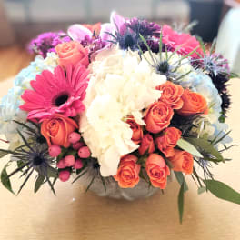 Indy Joy Blooms blue bowl