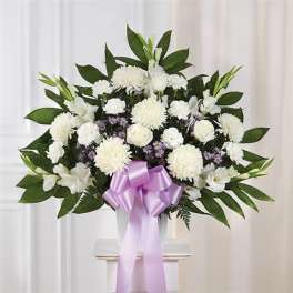 Heartfelt Sympathies Standing Basket- Lavender