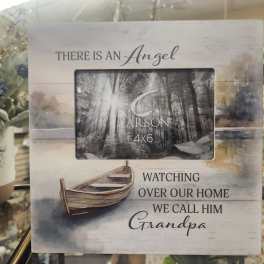 Decorative photo frame with the words "There is an Angel" and "Grandpa"
