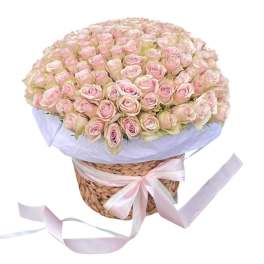 Basket of 50 pink royal roses!
