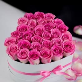 Pink Rose Heart Box