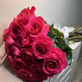 Hot Pink Roses Organic Bouquet