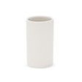 White cylindrical candle in a glass holder