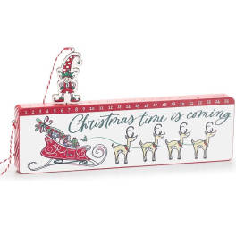 Christmas countdown box with a Santa sleigh and elf topper