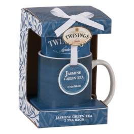 Twinings jasmine green tea mug gift set in a blue box