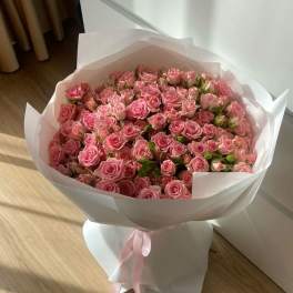 50 dark pink spray roses
