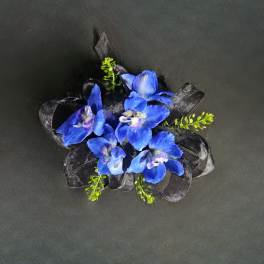 Dark Blue Delphinium Corsage