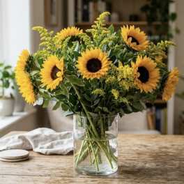 Golden Smile Bouquet By Black Cat Florist