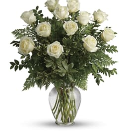 White Rose Bouquet Vase