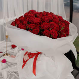 100 Stems of Roses (Wrapped)- choose your color