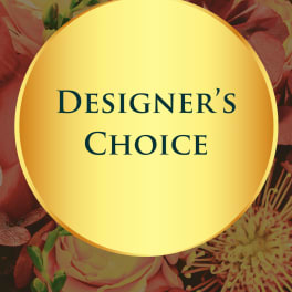 Designer’s Choice text over a floral background