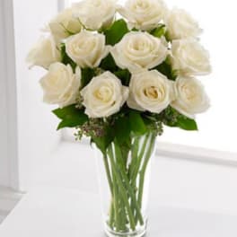 Dozen White Roses