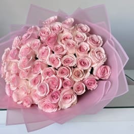 50 Pink Roses Bouquet